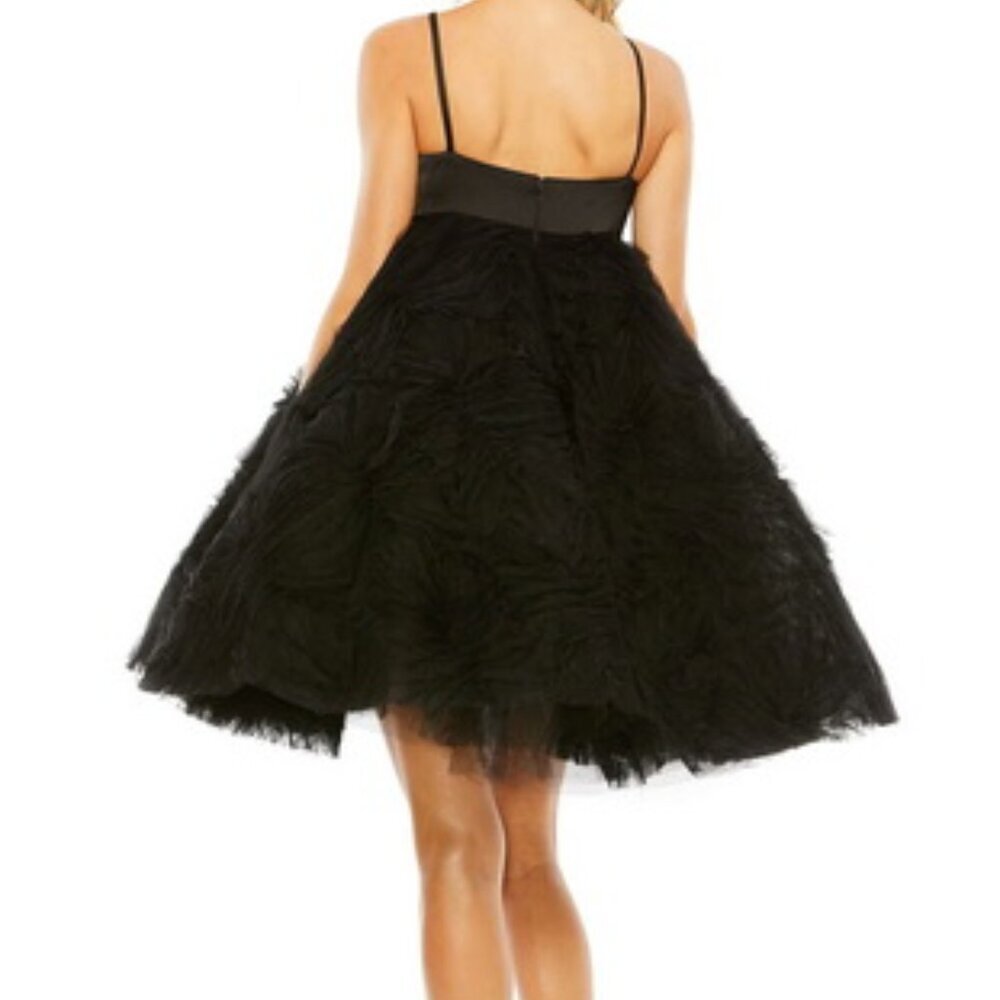 Mac Duggal Black Bow Front Tulle Mini Dress - Picture 2 of 2